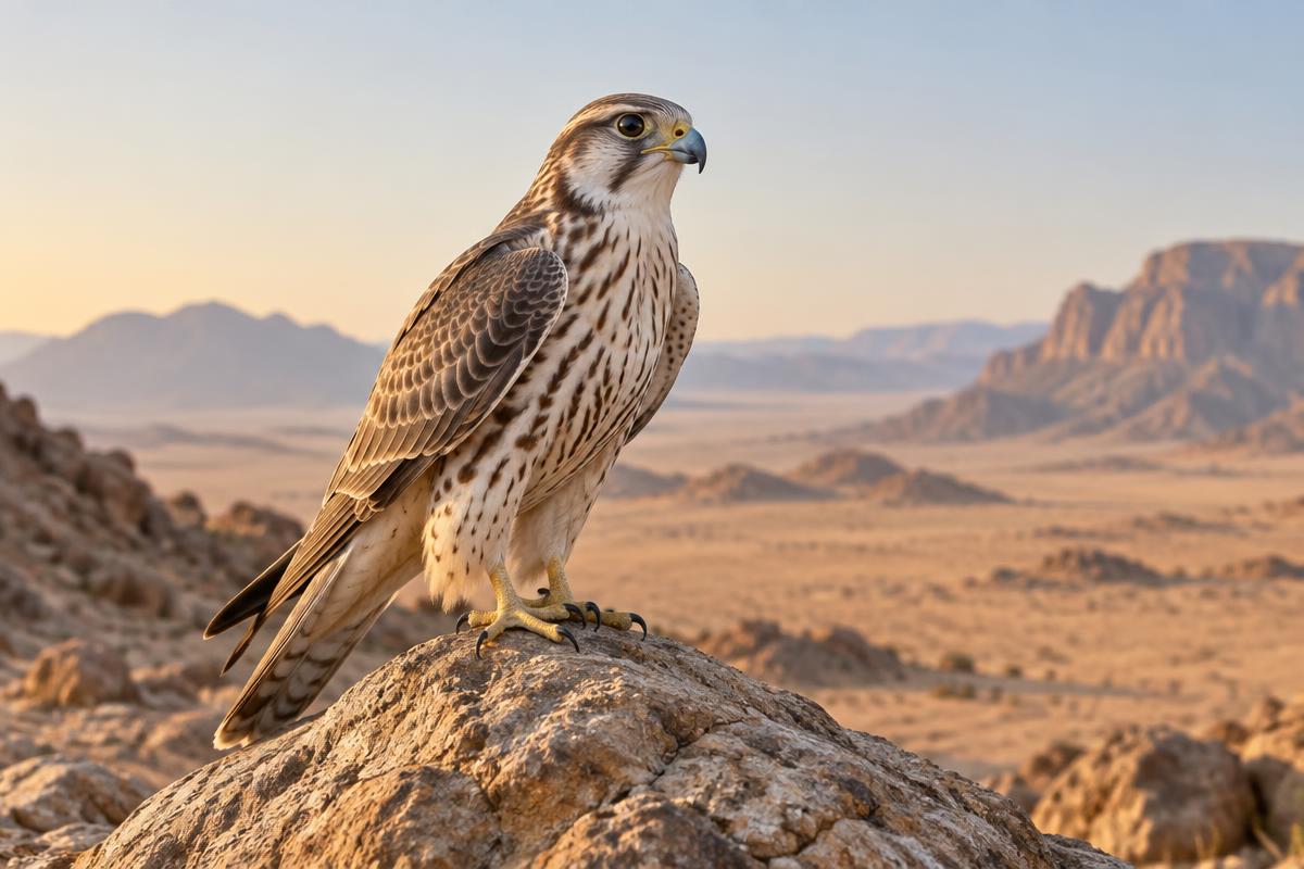 صقر عربي في مشهد طبيعي